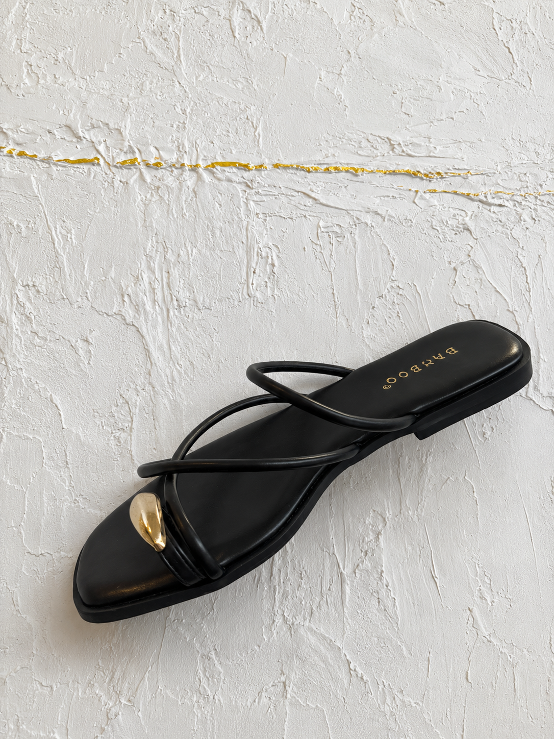 SANDALS ANILLO TIRITAS NEGRO
