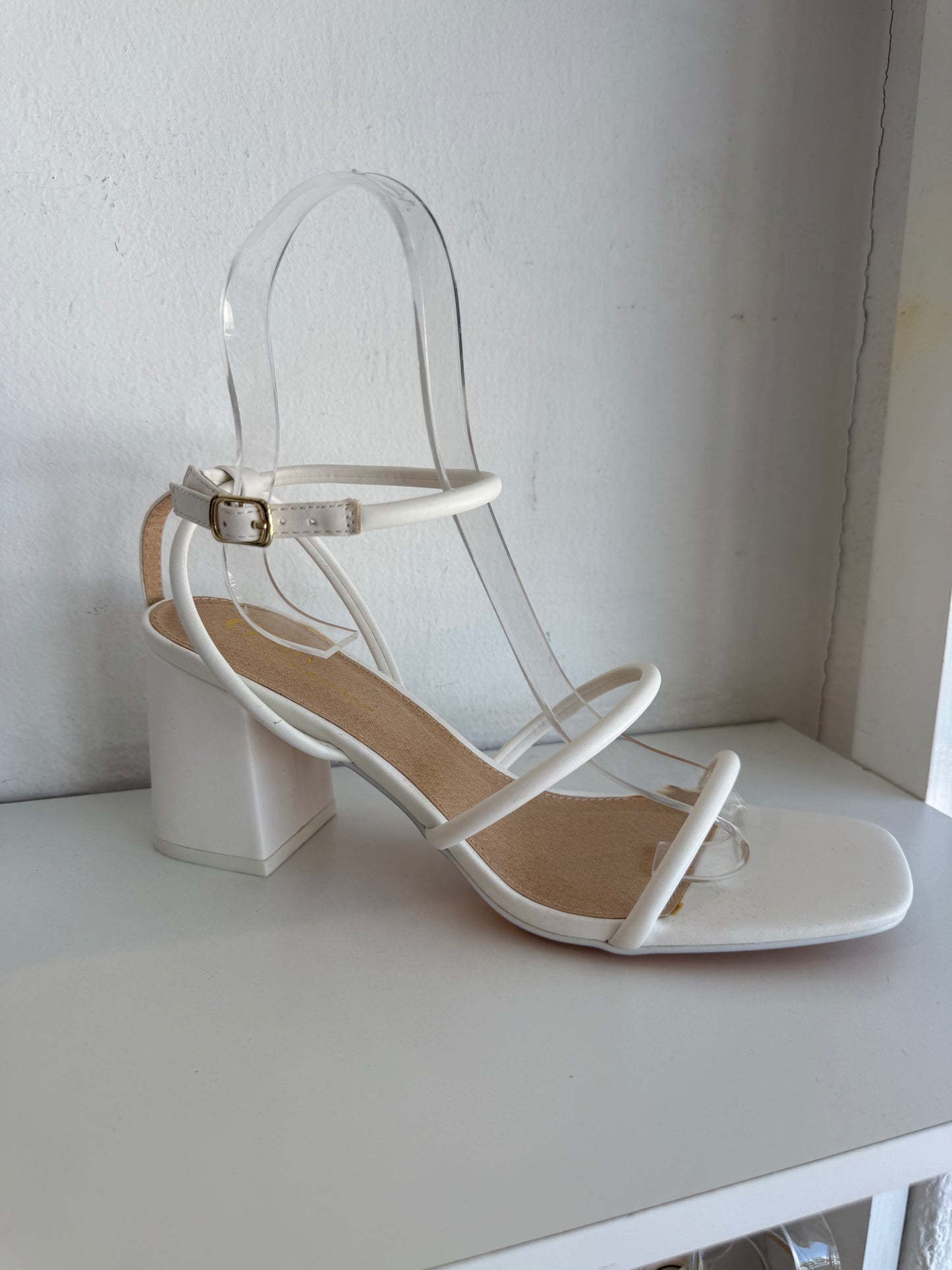 BLOCK HEELS PULSERA BLANCO
