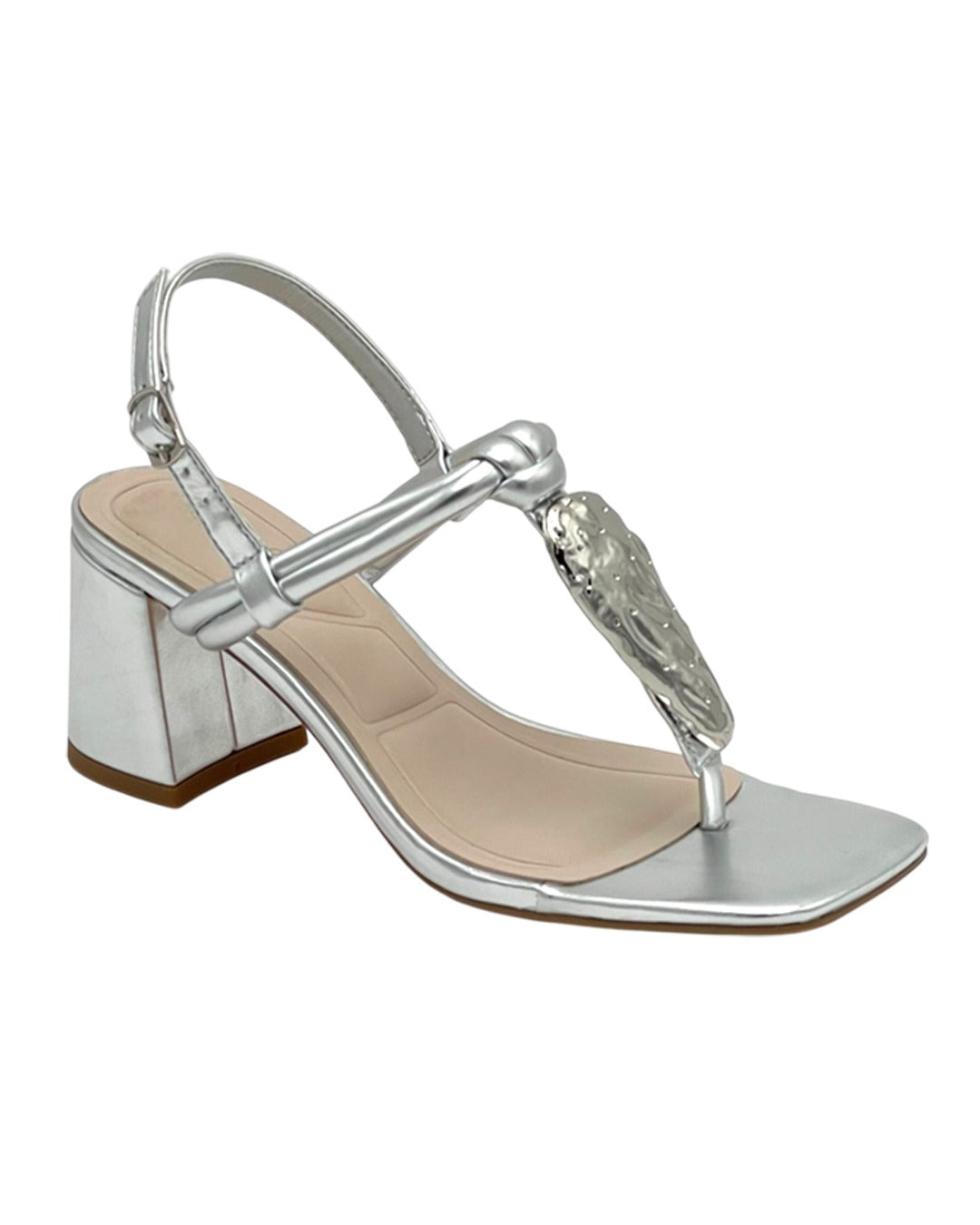 BLOCK HEELS PLATA DETALLE PLATA