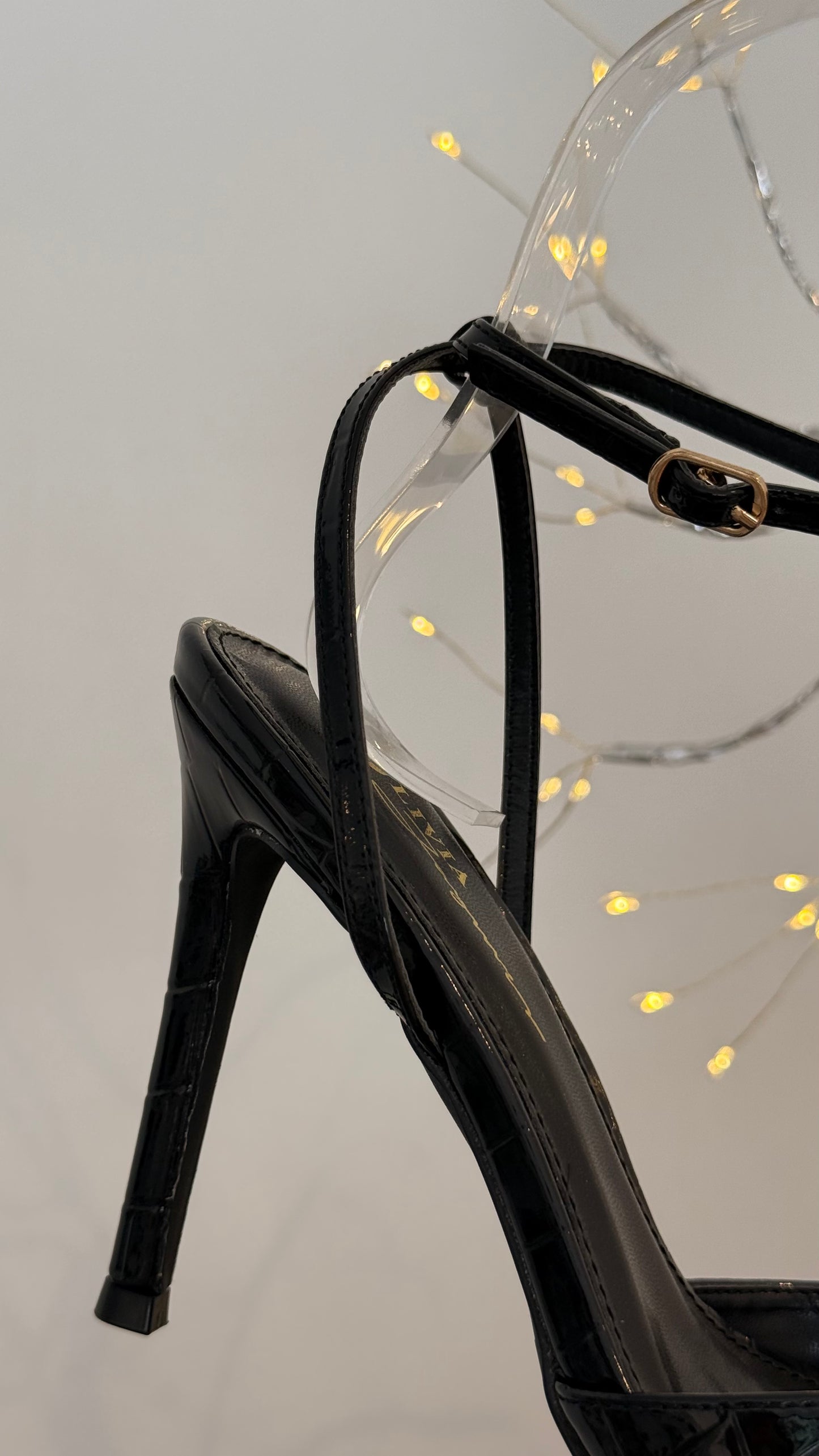 HEELS PUNTA PICO CROCO NEGRO