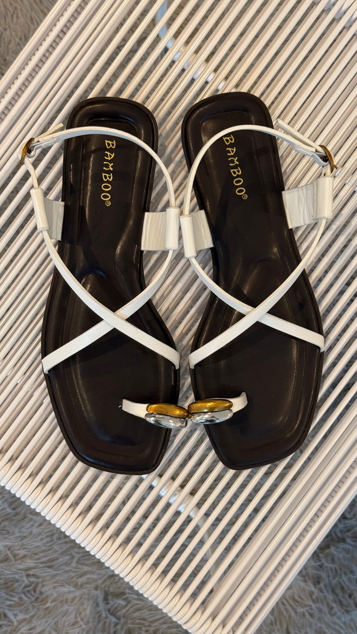 HUARACHES DOBLE ANILLO BLANCO