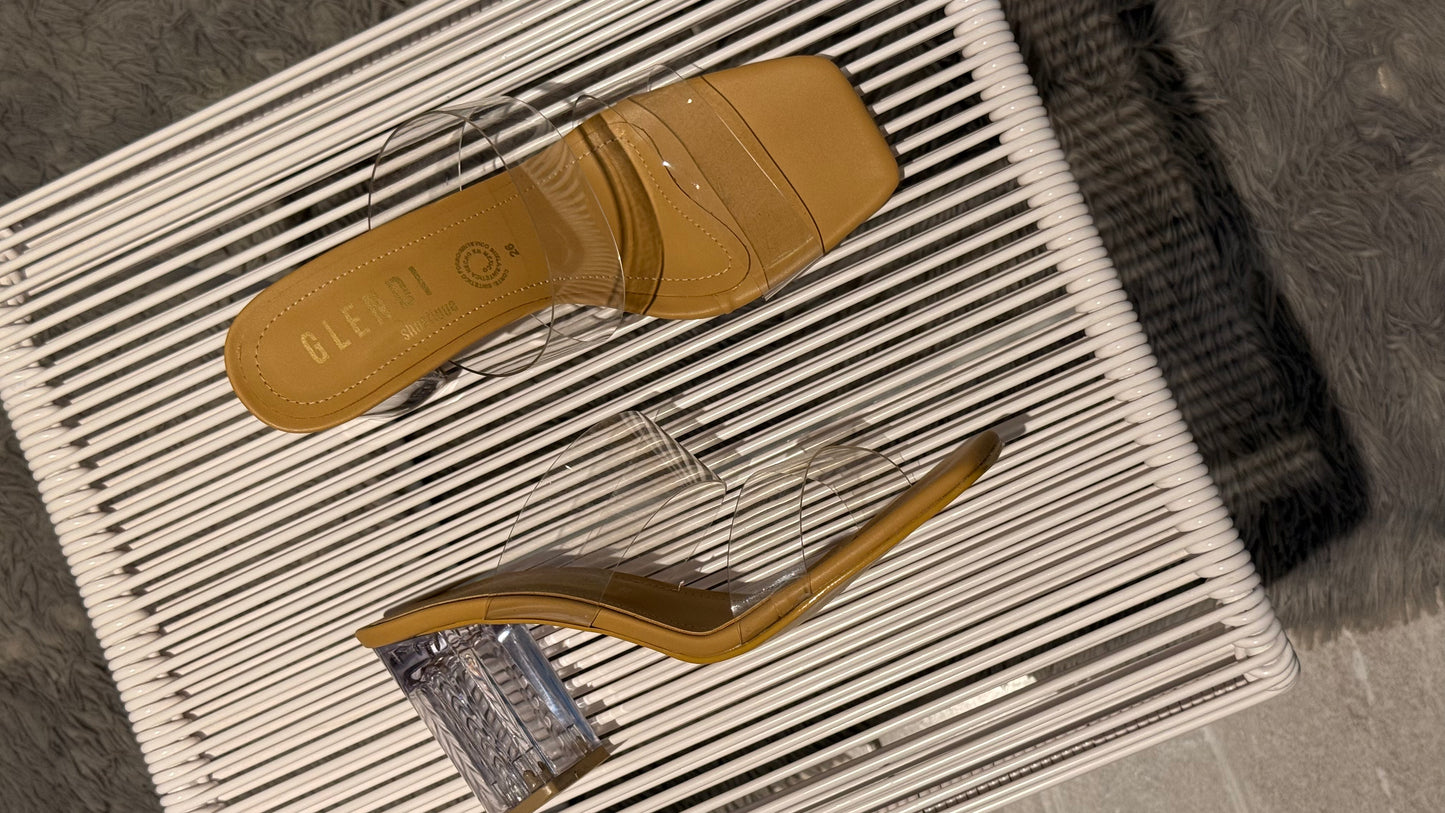 BLOCK HEELS TRANSPARENTES NUDE GLENDI