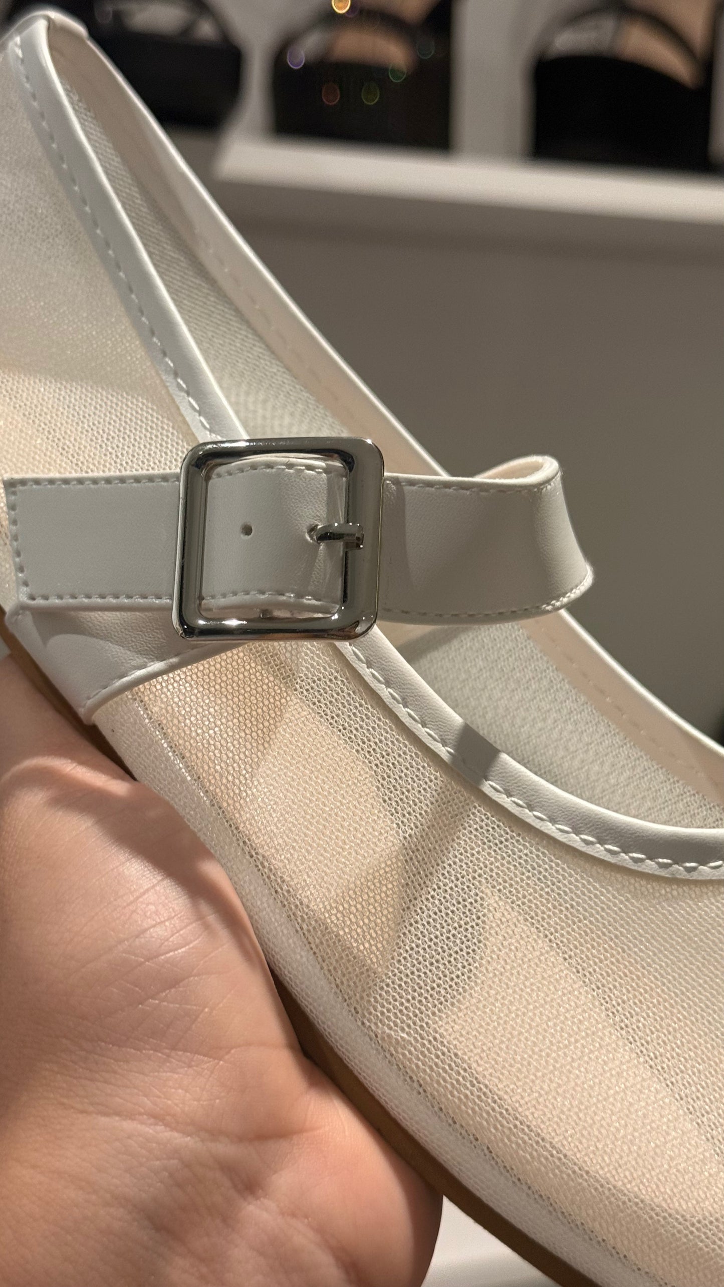 BALLET FLATS MESH BLANCO