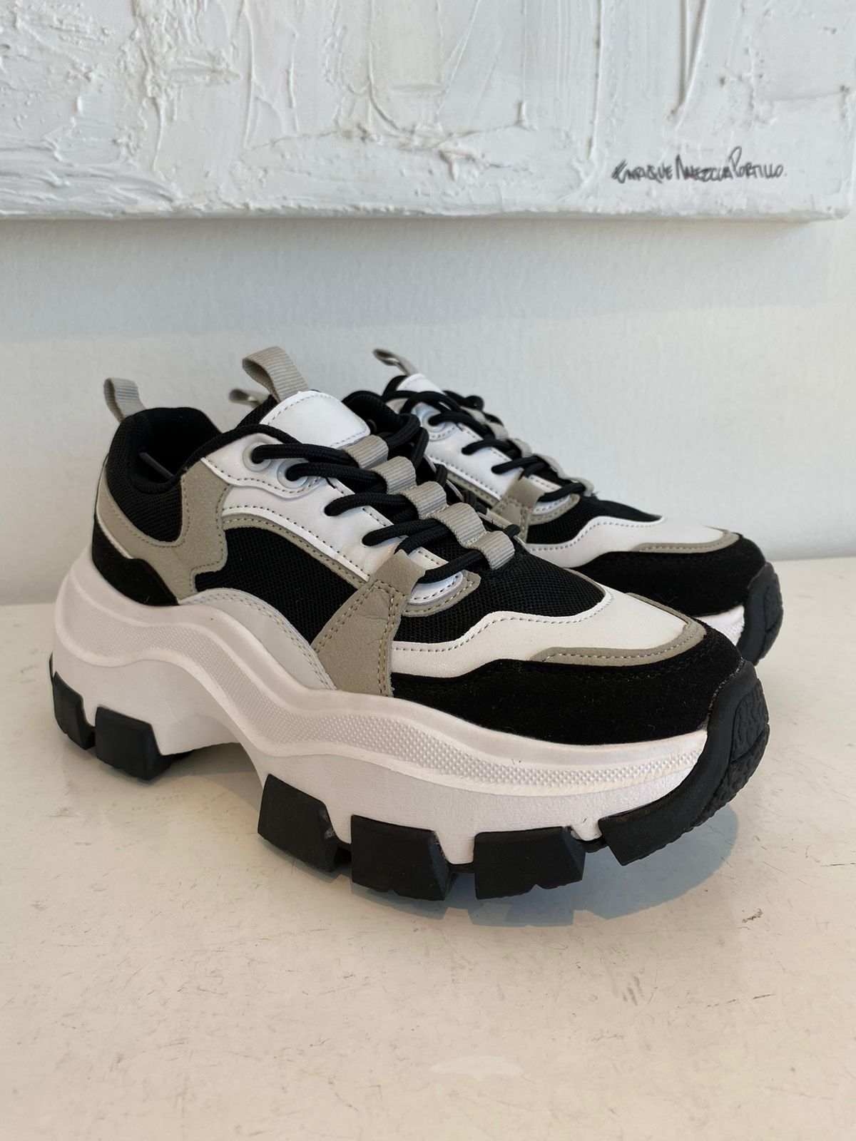 CHUNKY SNEAKERS BERNESS COMBINADO BLANCO/NEGRO