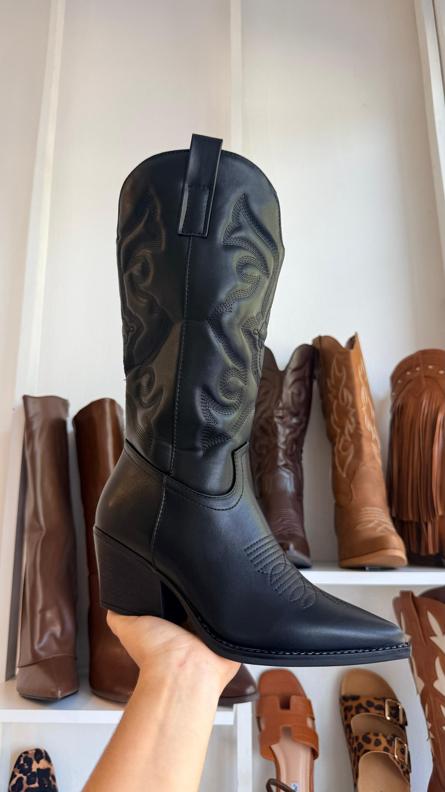 COWBOY BOOTS NEGRO TOP MODA
