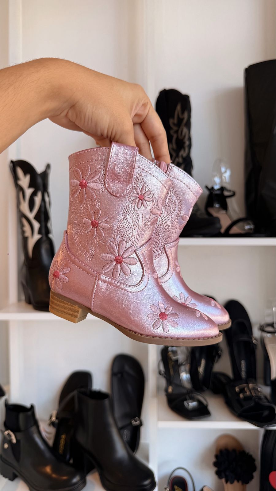 COWBOY BOOTS ROSAS DE NIÑA