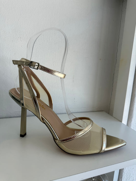 HEELS MESH PUNTA PICO CAPPE ROBBIN DORADO