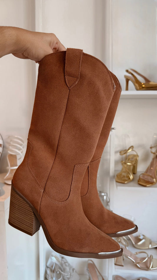 COWBOY BOOTS CAFÉ GAMUZA PUNTA PLATA