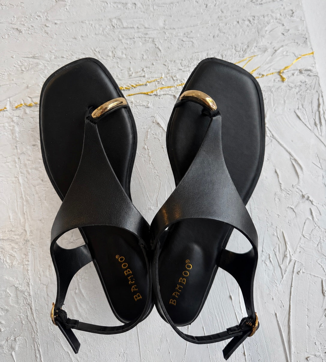 THONG SANDALS ANILLO BAMBOO NEGRO