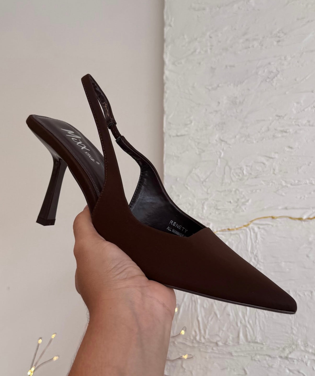 PUMP HEELS CHOCOLATE TELA MIX