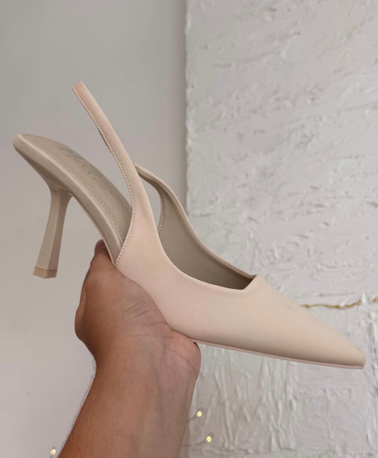 PUMP HEELS LATTE TELA MIX