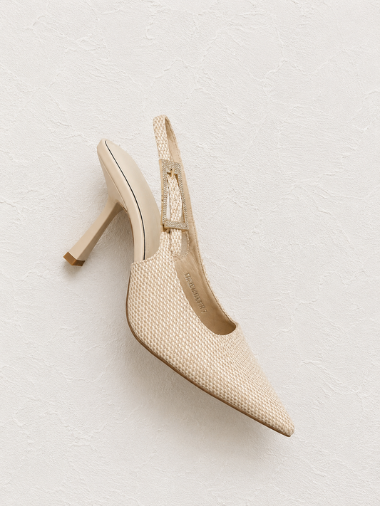 PUMP HEELS RAFFIA NATURAL