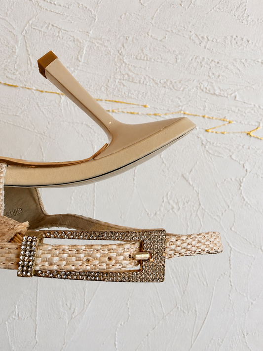 PUMP HEELS RAFFIA NATURAL