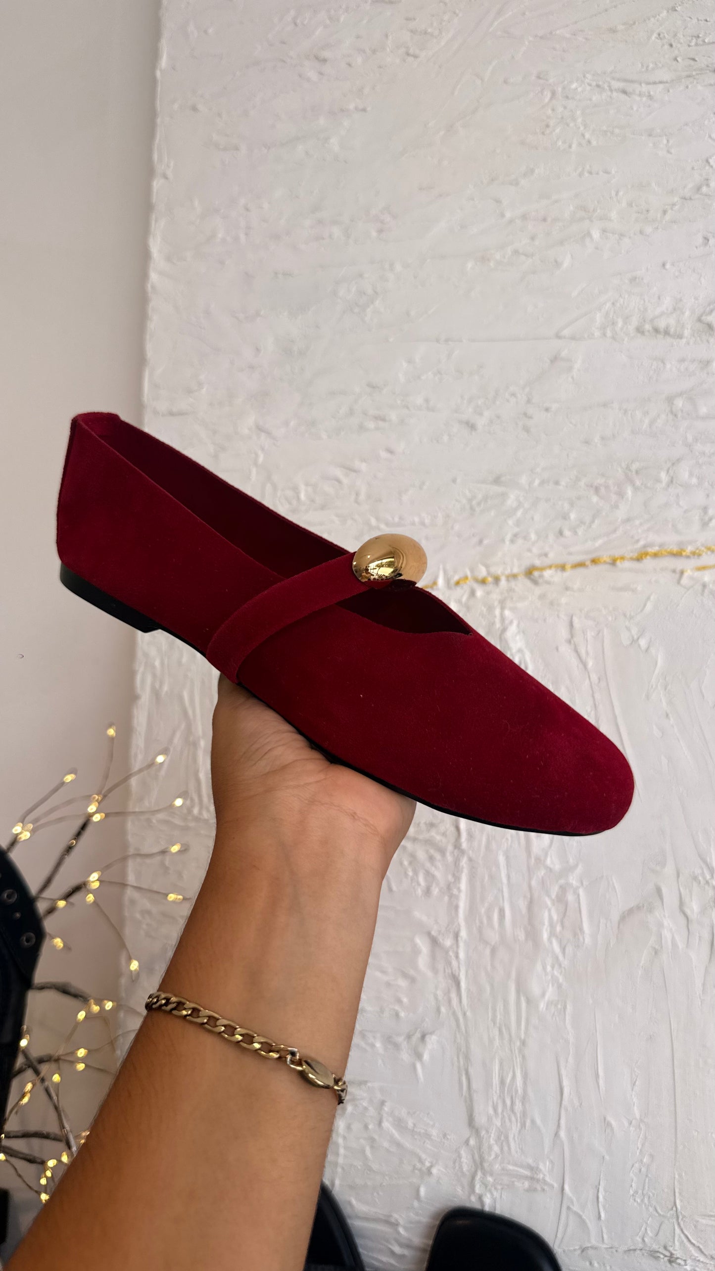 FLATS DETALLE DORADO ROJO