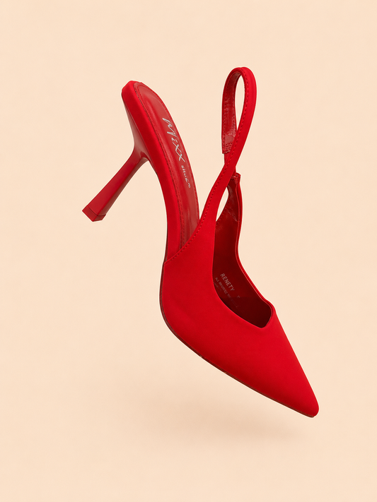 PUMP HEELS TELA ROJOS