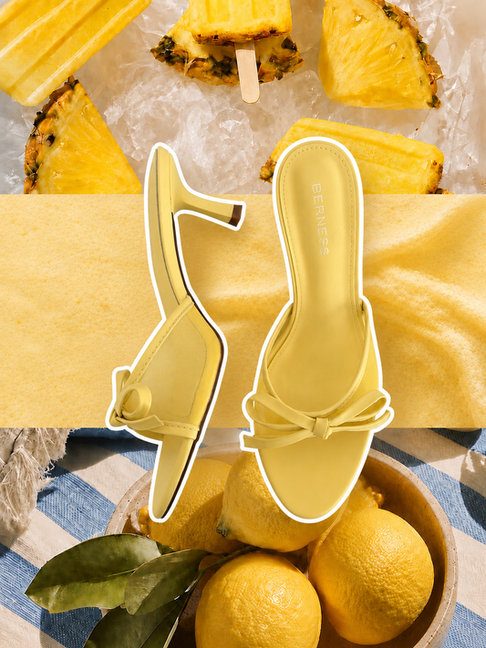 KITTEN HEELS MOÑITO AMARILLO