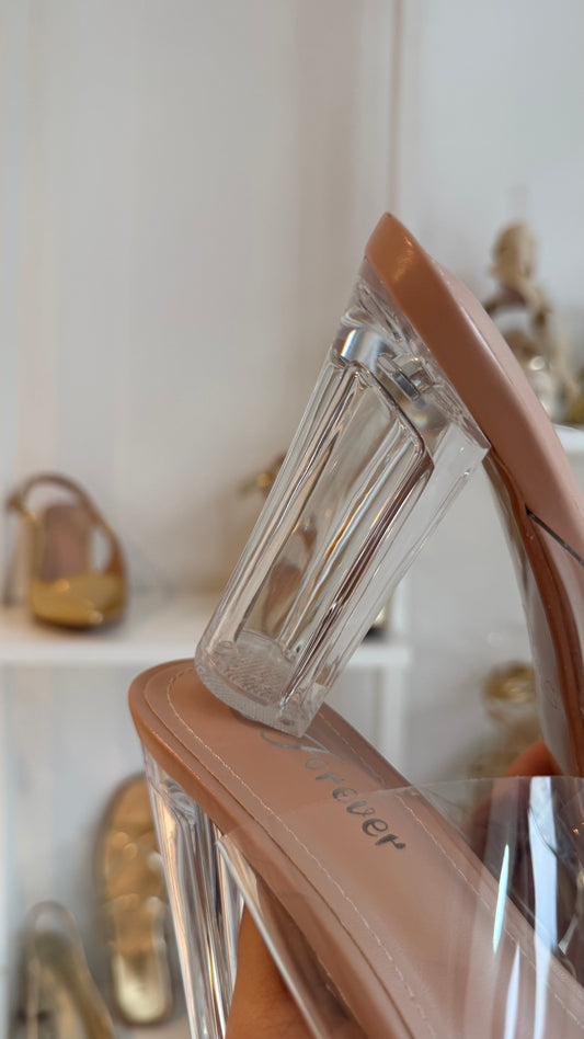 BLOCK HEELS TRANSPARENTES NUDE FOREVER