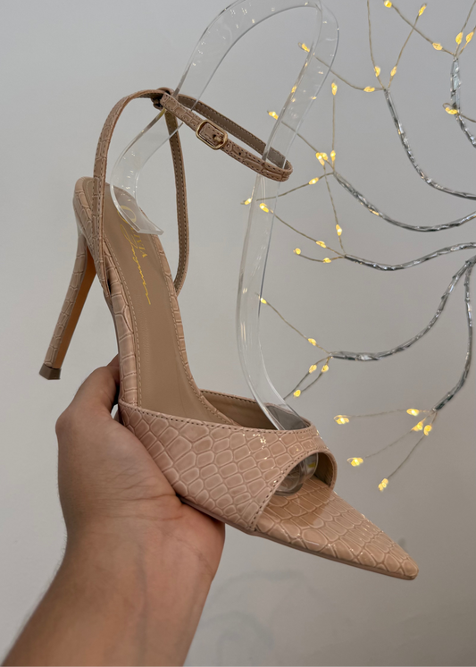 HEELS PUNTA PICO CROCO NUDE