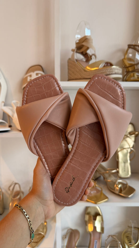 SANDALIAS NUDE SUELA CROCO
