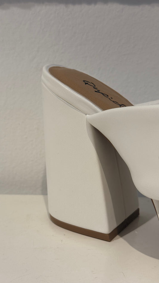 BLOCK HEELS DOBLE STRAP QUPID BLANCO