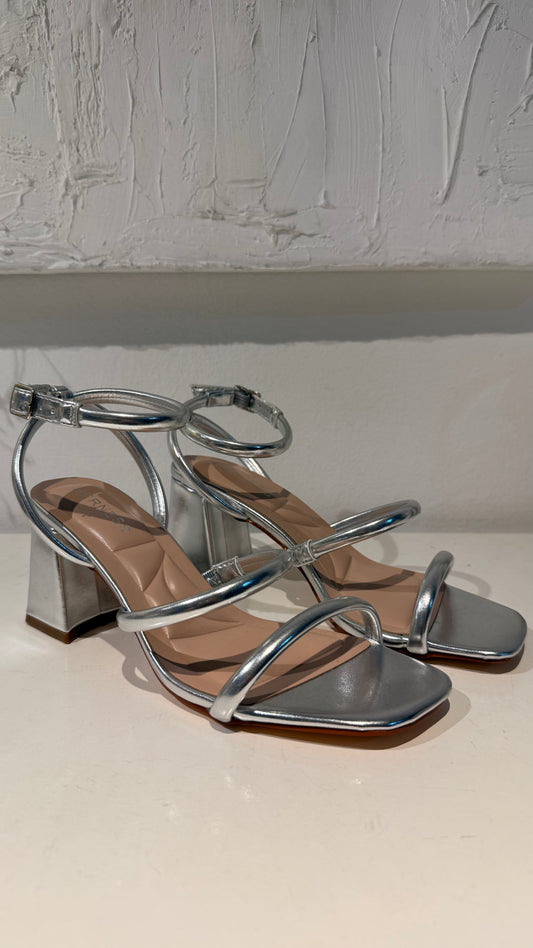 BLOCK HEELS PLATA PULSERA BERNESS