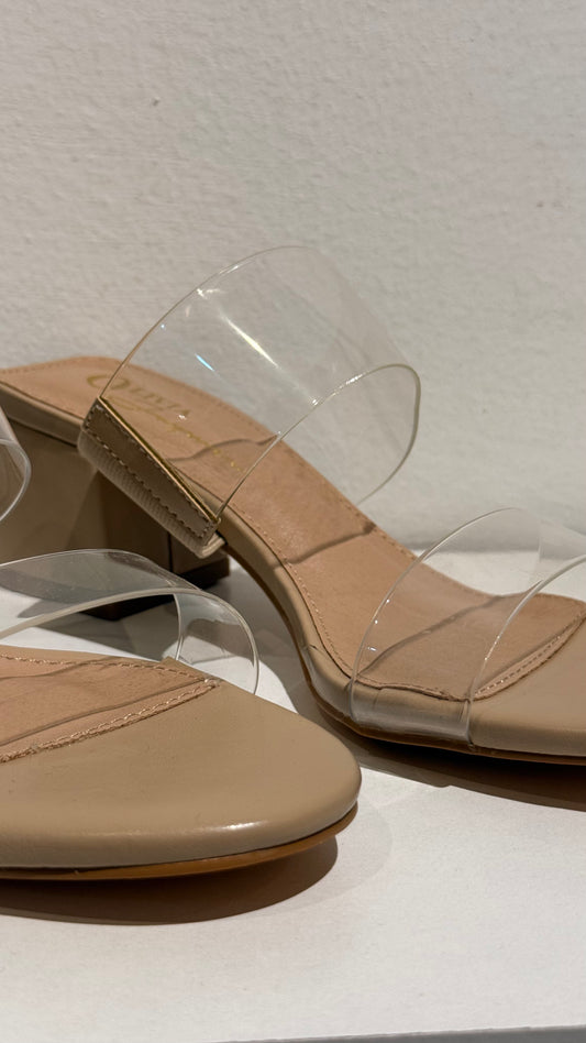 MINI BLOCK HEELS TRANSPARENTES NUDE