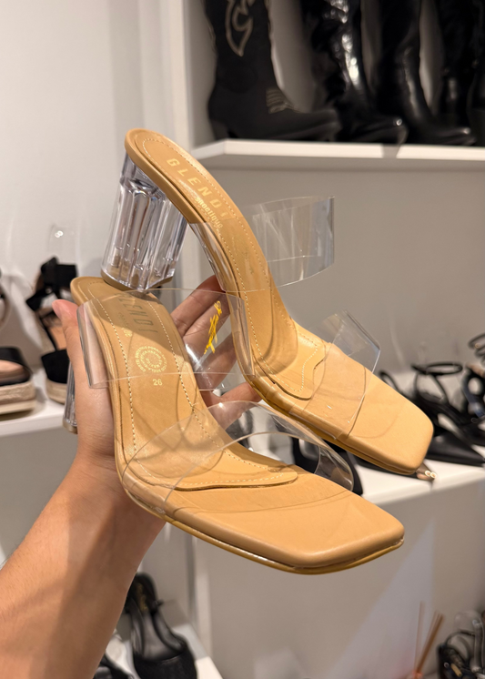 BLOCK HEELS TRANSPARENTES NUDE GLENDI