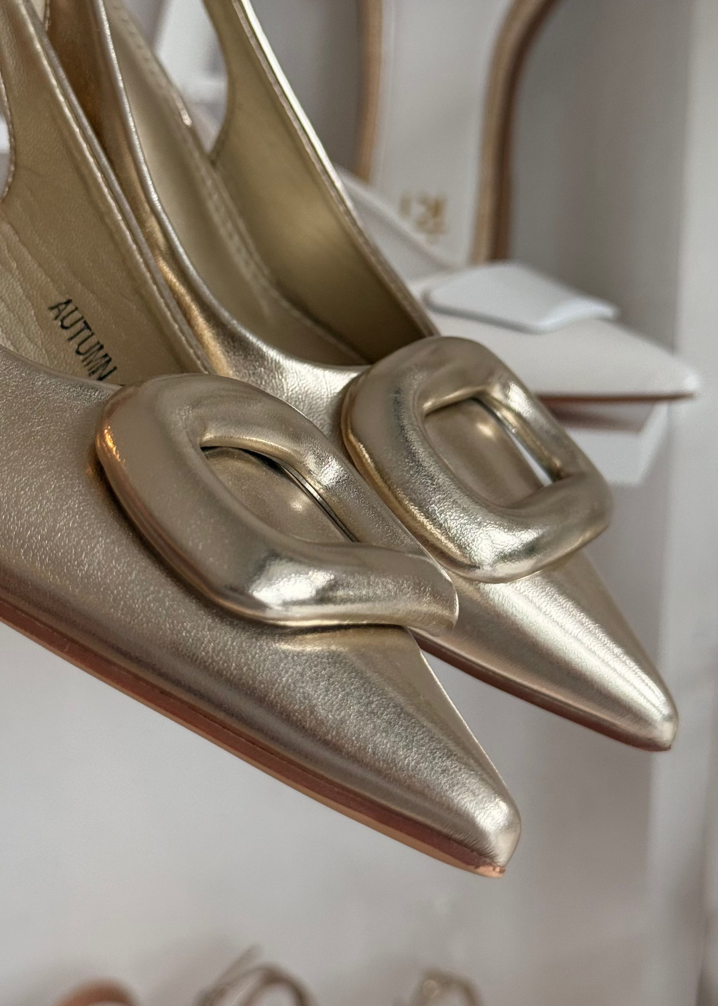BLOCK PUMP HEELS ORO OPACO