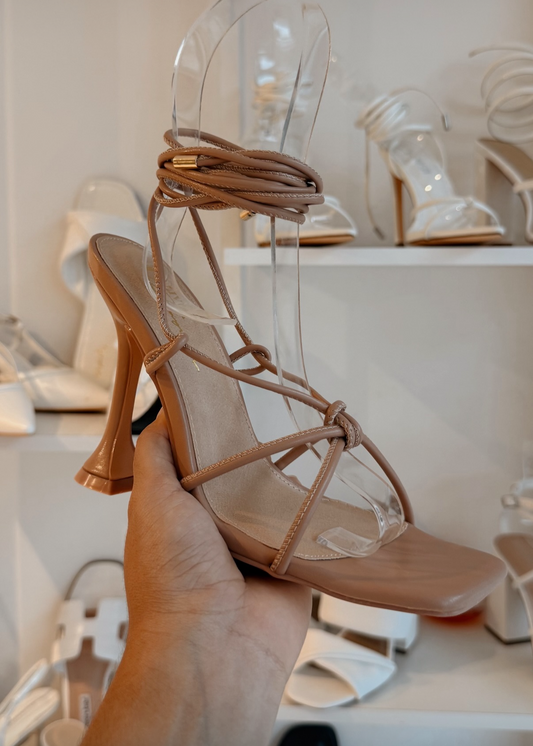 HEELS NUDE TACÓN COPA CON STRAPS