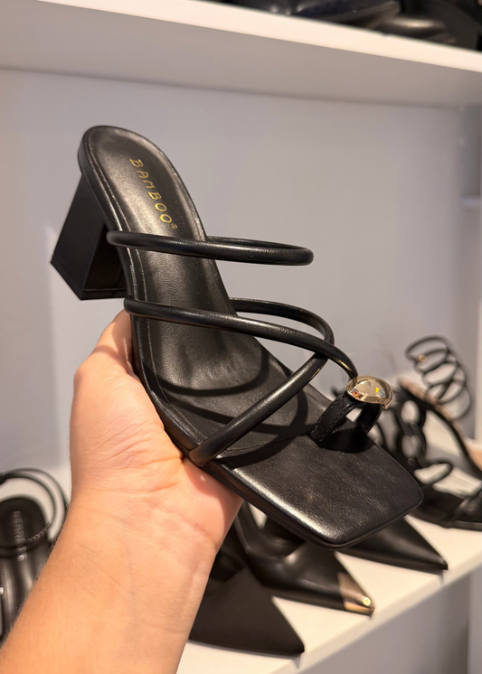 BLOCK HEELS NEGRO ANILLO