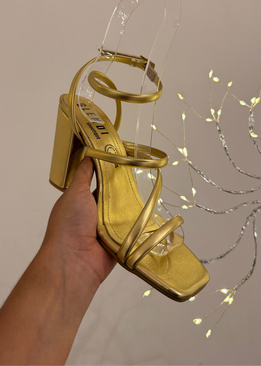 BLOCK HEELS DORADOS MATE GLENDI