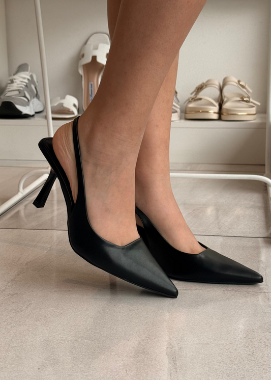 PUMP HEELS NEGRO MATE
