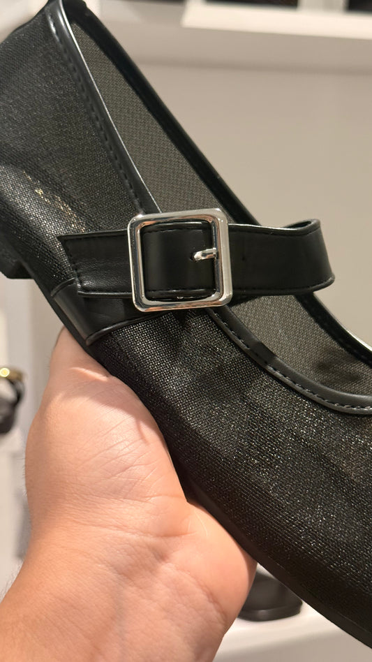 BALLET FLATS MESH NEGRO