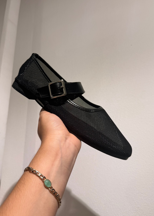 BALLET FLATS MESH NEGRO