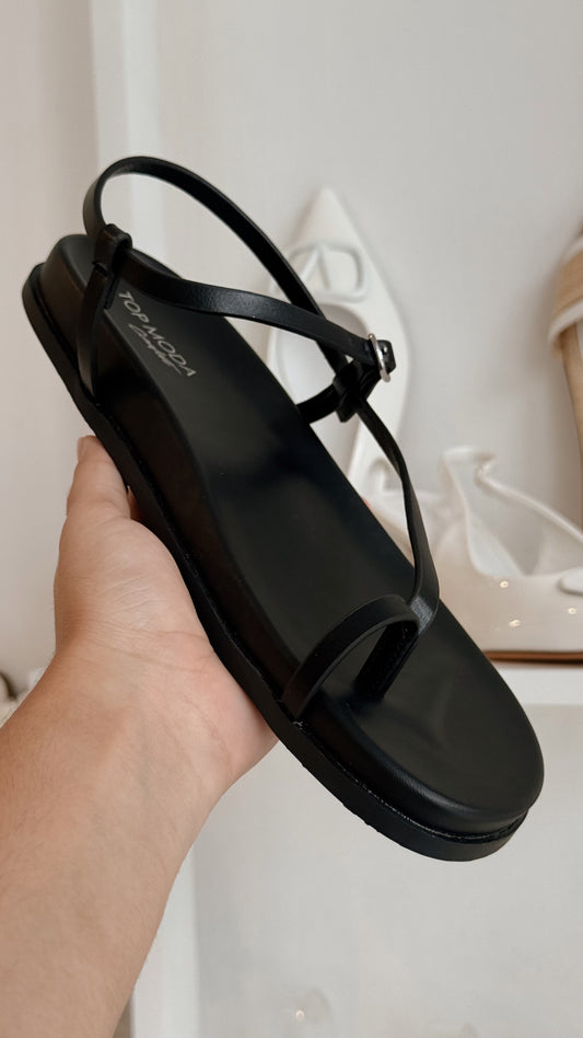 SANDALIAS NEGRAS DEDAL SUELA GRUESA