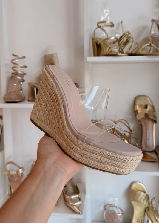 ALPARGATA CON PLATAFORMA TRANSPARENTE NUDE