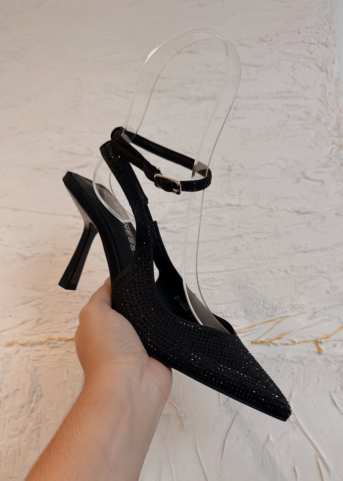PUMP HEELS BRILLITOS NEGRO