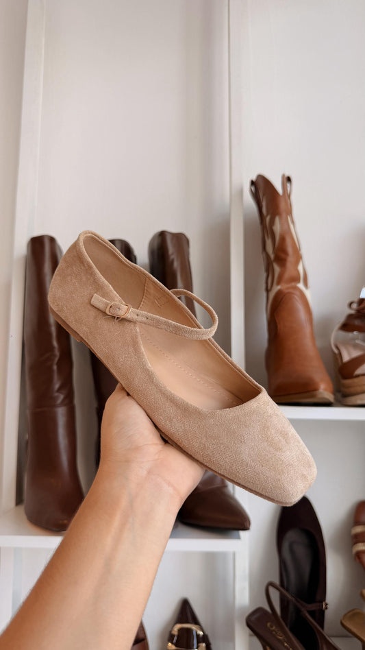 FLATS GAMUZA NUDE