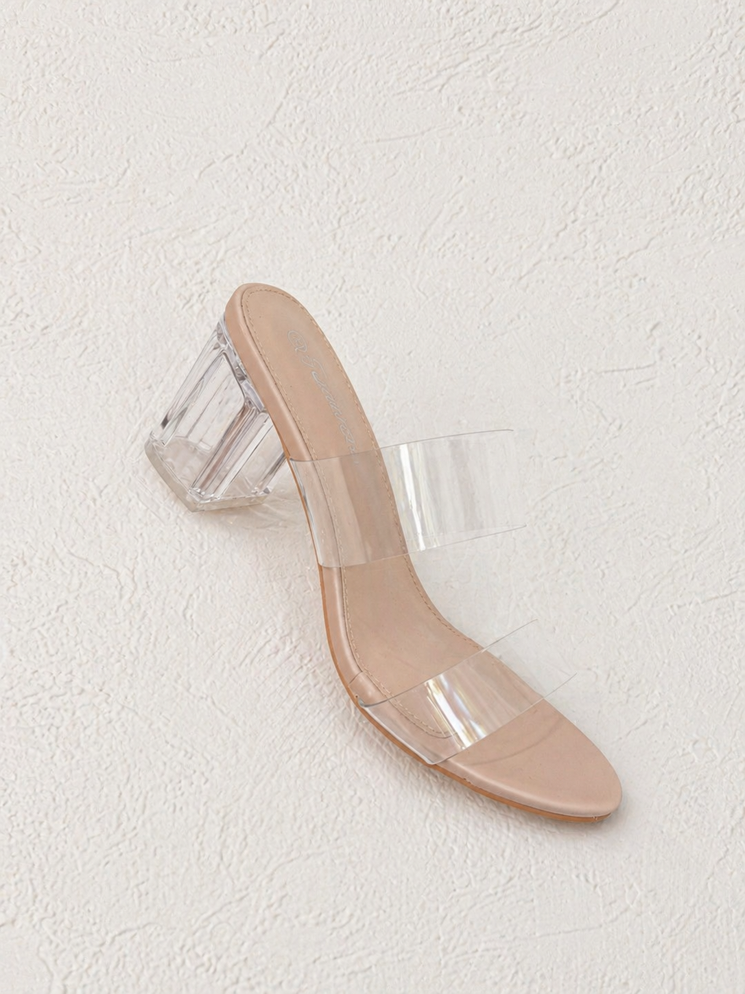 BASIC BLOCK HEELS TRANSPARENTES NUDE