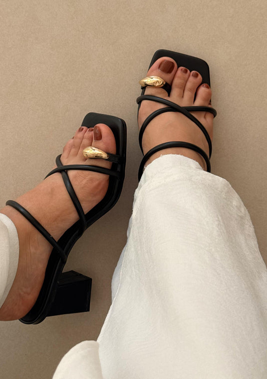 BLOCK HEELS NEGRO ANILLO