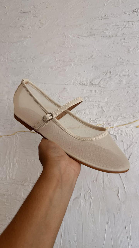 FLATS MESH TOP MODA IVORY