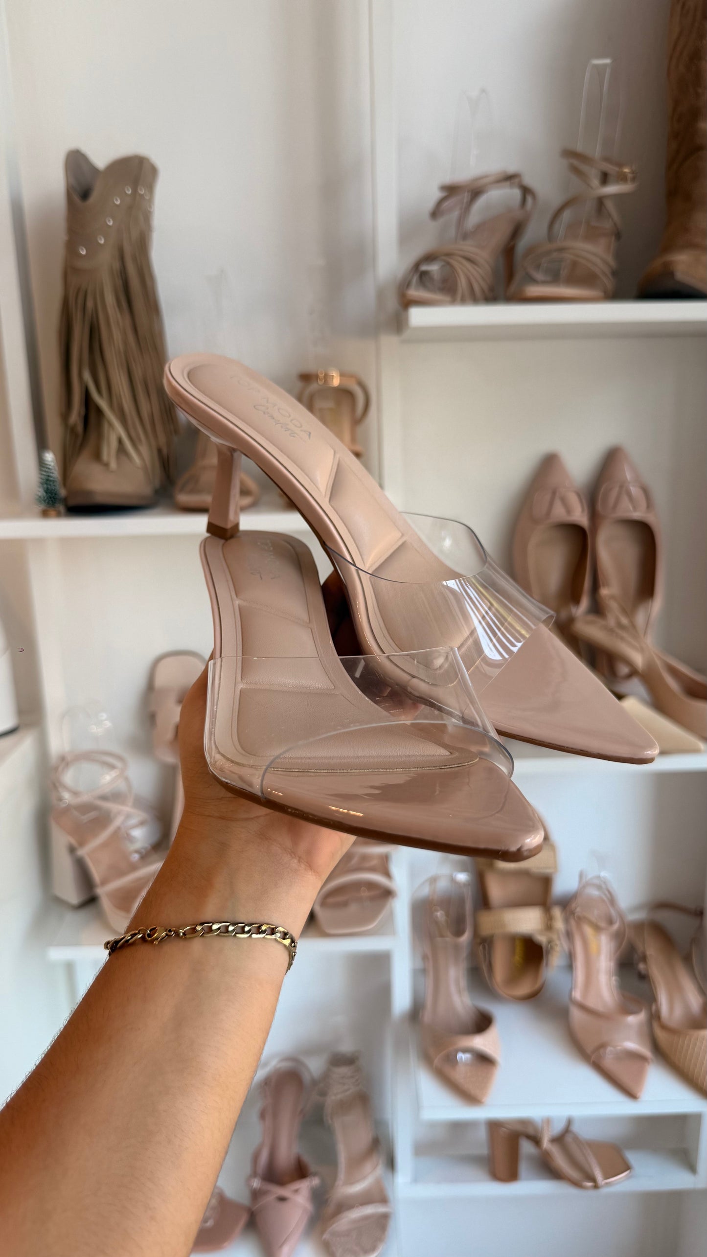 KITTEN HEELS TRANSPARENTES