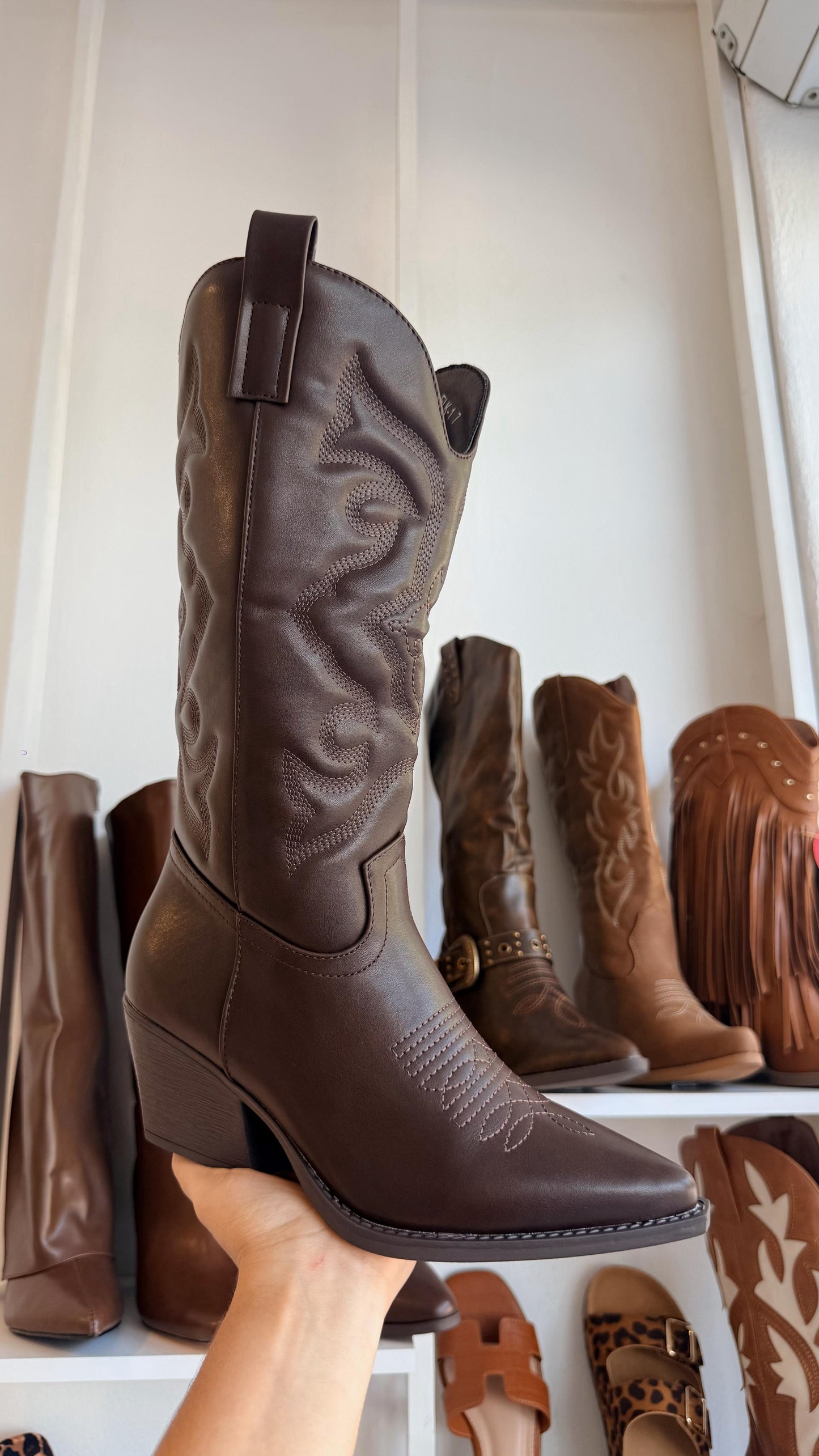 COWBOY BOOTS CHOCOLATE TOP MODA